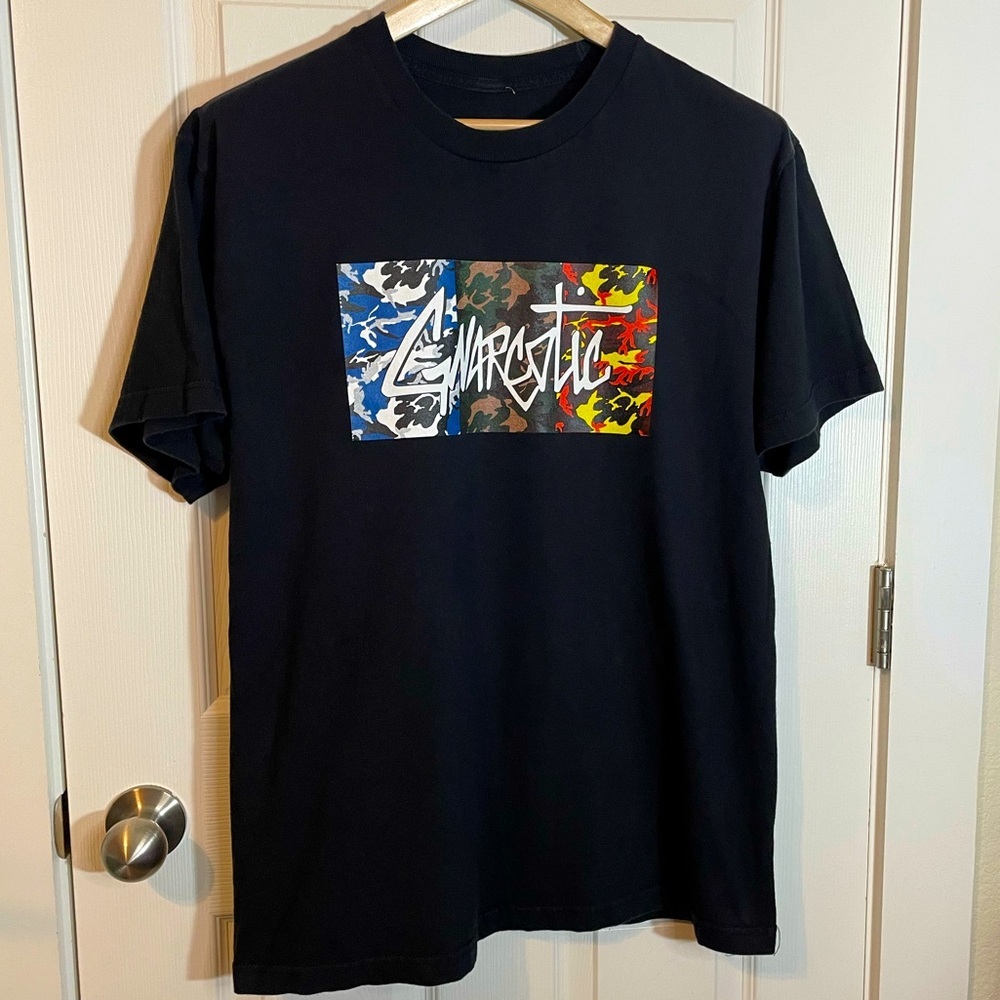 Gnarcotic black tri-camo box logo graphic tee sz L